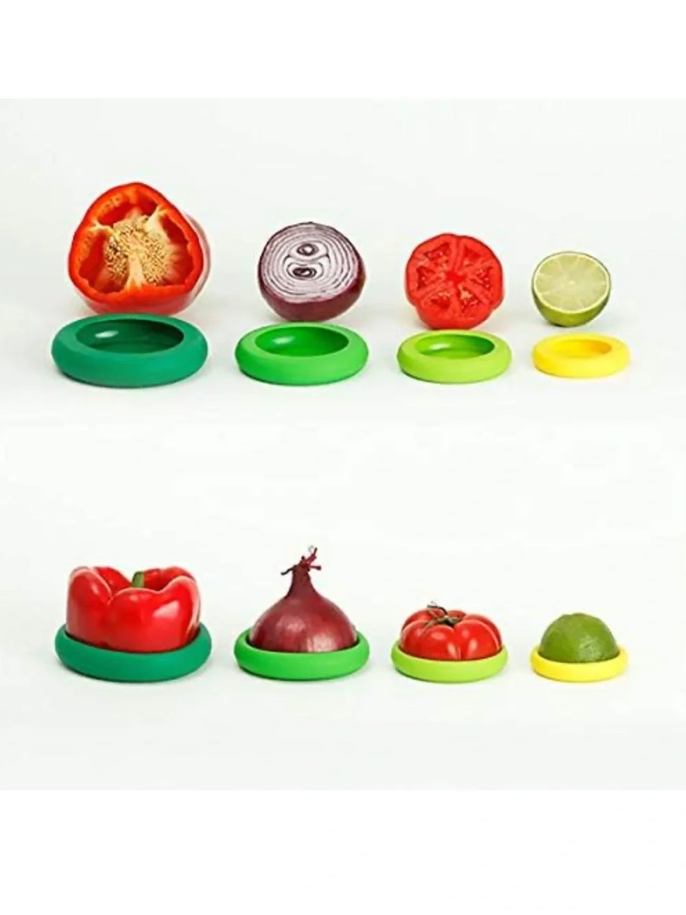 Kids Silicone food huggers- Red, Green, Orange, Yellow